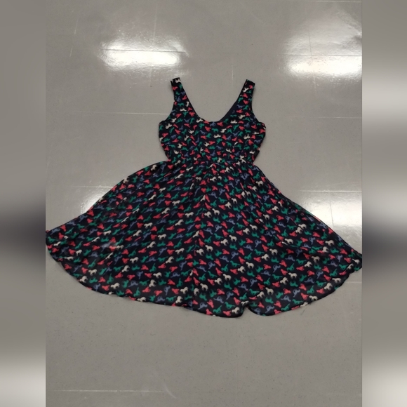 Xhilaration Retro Horse Print Peter Pan Dress Juniors Deep Navy SZ S/P FairyCore - Picture 3 of 15